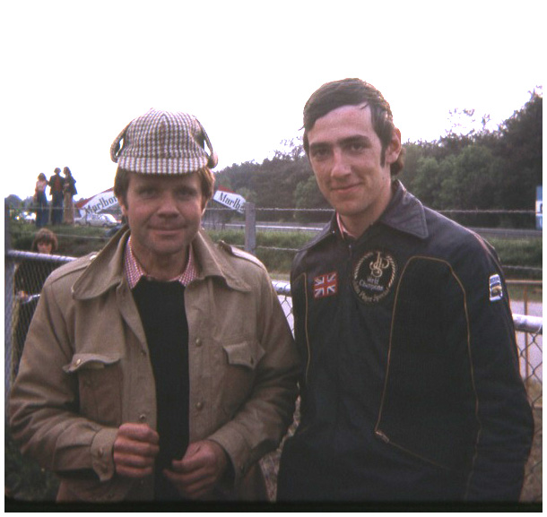 Mark Donohue, posing with deerstalker