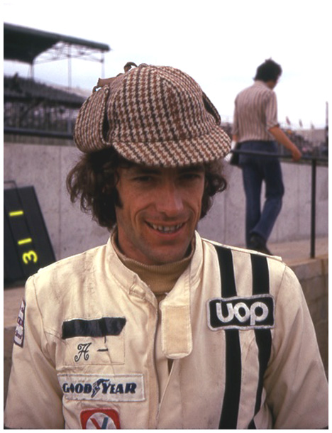 Tom Pryce, posing with deerstalker